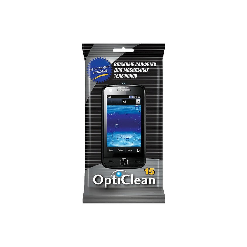 Изображение товара OPTI CLEAN Влажные салфетки для мобильных телефонов 15 шт.