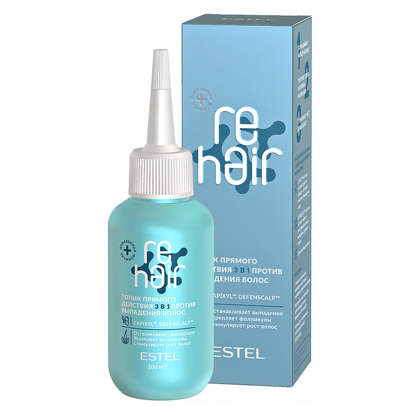 Изображение товара ESTEL Тоник прямого действия 3 в 1 против выпадения волос reHAIR, 100 мл