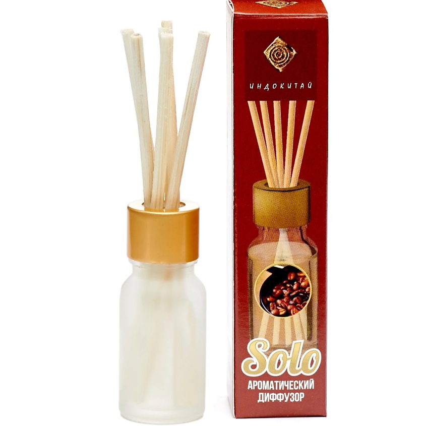Изображение товара Аромадиффузор ИНДОКИТАЙ Обжаренный кофе 10 мл стеклянный флакон с палочками