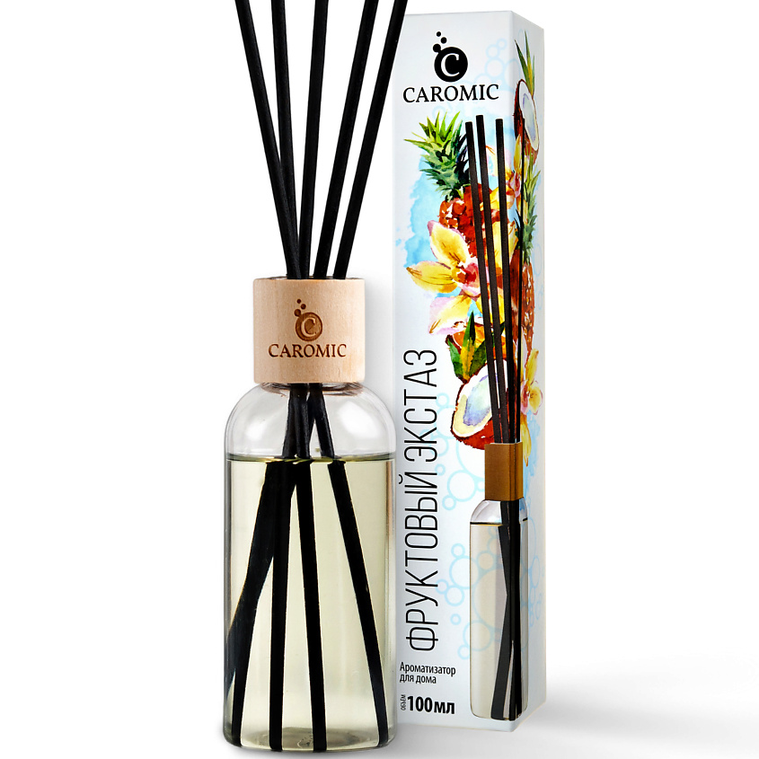 Изображение товара CAROMIC Диффузор ароматизатор для дома с палочками Фруктовый экстаз, 100 мл