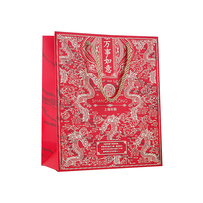 Изображение товара Подарочный пакет Dragon Fate от Shanghai Song 21,5x22,5x10,3 см красный