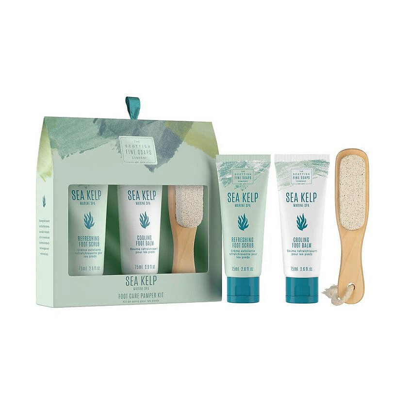 Изображение товара SCOTTISH FINE SOAPS Набор Sea Kelp Marine Spa Footcare Pamper Kit, 2 x 75 мл + 1 шт.