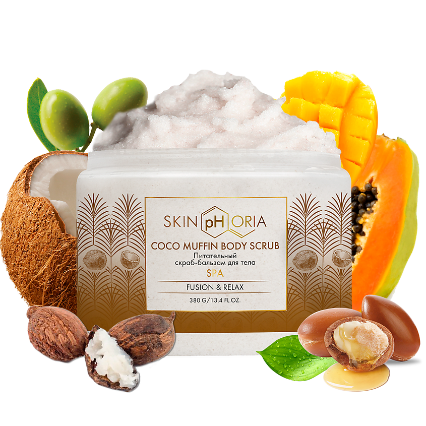 Изображение товара SKINPHORIA Скраб-бальзам для тела питательный Coco Muffin Body Scrub, 380 г
