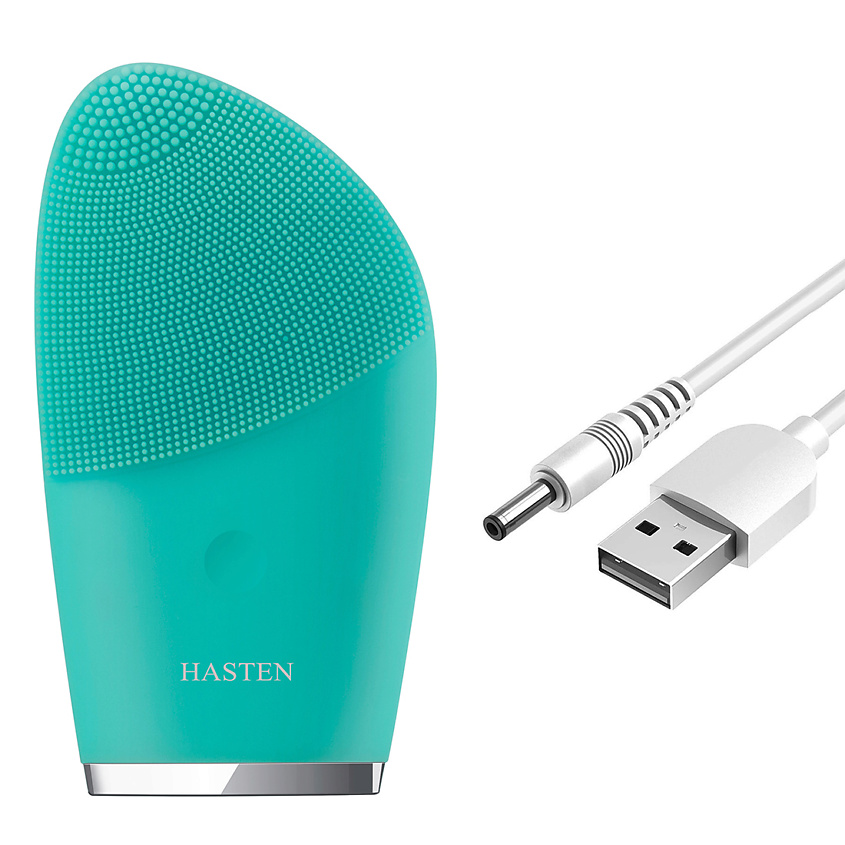 Изображение товара Щеточка для умывания и массажа лица HASTEN HAS1800 гипоаллергенный силикон USB аккумулятор