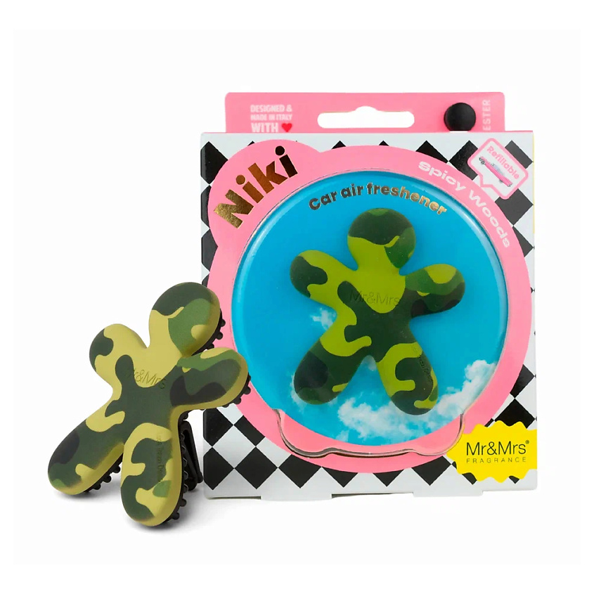 Изображение товара MR & MRS FRAGRANCE Ароматизатор для автомобиля NIKI МИЛИТАРИ SPICY WOODS, цвет: Зеленый, 1 шт