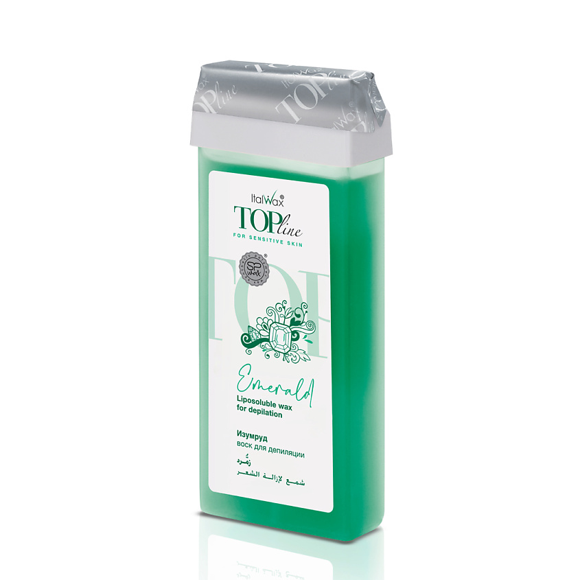 Изображение товара ИТАЛВАКС Воск Top Line в картридже Изумруд 100 г для депиляции Средняя жесткость