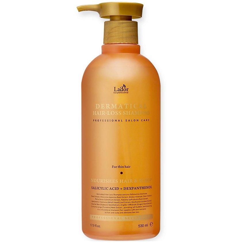 Изображение товара LADOR Шампунь против выпадения для тонких волос DERMATICAL HAIR-LOSS SHAMPOO (FOR THIN HAIR), 530 мл