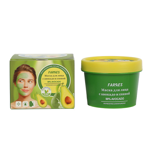 

FARRES Маска для лица с авокадо и глиной 100, Маска для лица с авокадо и глиной