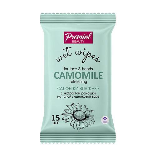 

PREMIAL Vita active Салфетки влажные освежающие с экстрактом ромашки, Vita active Салфетки влажные освежающие с экстрактом ромашки