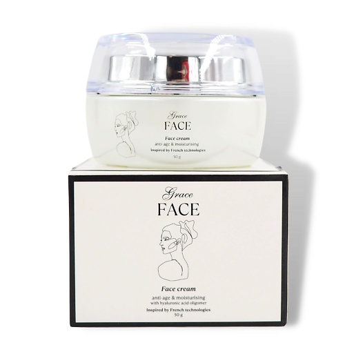 

GRACE FACE Увлажняющий и антивозрастной крем уход для лица с гиалуроновой кислотой 50, Увлажняющий и антивозрастной крем уход для лица с гиалуроновой кислотой