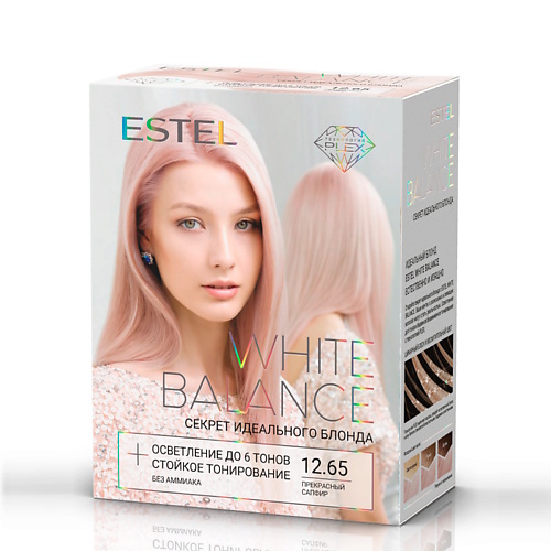 

ESTEL PROFESSIONAL ESTEL Набор для осветления и тонирования волос WHITE BALANCE 12.65 прекрасный сапфир 350, ESTEL Набор для осветления и тонирования волос WHITE BALANCE 12.65 прекрасный сапфир