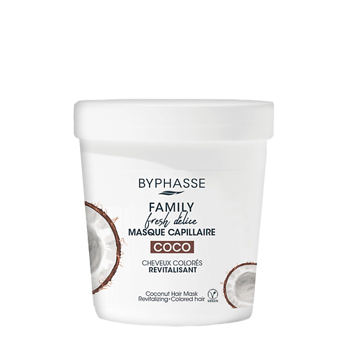 

BYPHASSE Маска для волос FAMILY FRESH DELICE Кокос для окрашенных волос 250, Маска для волос FAMILY FRESH DELICE Кокос для окрашенных волос