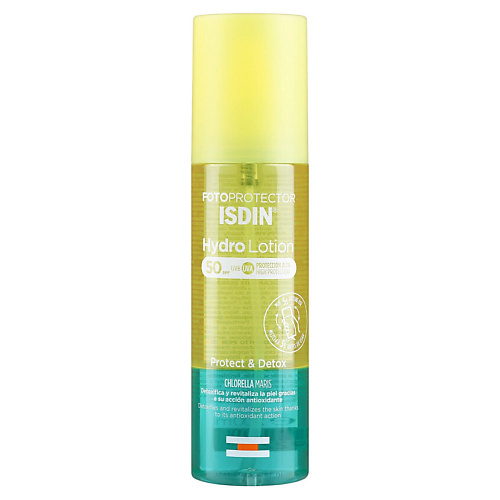 

ISDIN Солнцезащитный спрей Fotopotector Hydrolotion Protect & Detox SPF50, Солнцезащитный спрей Fotopotector Hydrolotion Protect & Detox SPF50