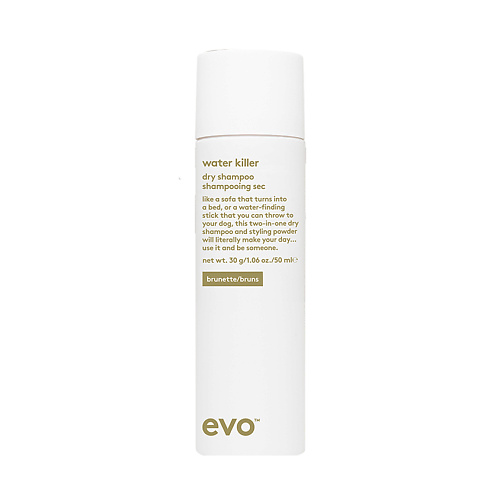 

EVO полковник су[хой] брю[нет] сухой шампунь-спрей water killer dry shampoo brunette 50, полковник су[хой] брю[нет] сухой шампунь-спрей water killer dry shampoo brunette
