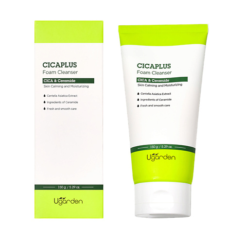 

DERMAL Ugarden Cicaplus Успокаивающая пенка для умывания с Центеллой Азиатской 150, Ugarden Cicaplus Успокаивающая пенка для умывания с Центеллой Азиатской