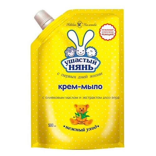 

УШАСТЫЙ НЯНЬ Жидкое крем-мыло с Оливковым маслом Дой-Пак 500, Жидкое крем-мыло с Оливковым маслом Дой-Пак