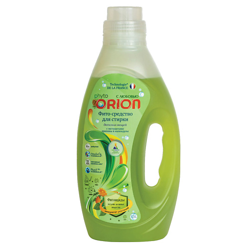 

ORION Фито-Гель для стирки детских вещей Крапива и Череда 1500, Фито-Гель для стирки детских вещей Крапива и Череда