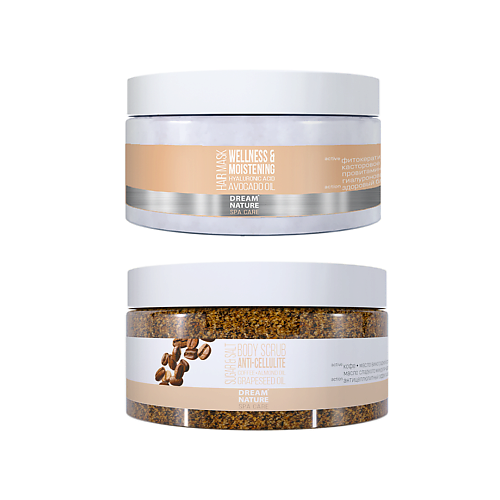 

DREAM NATURE НАБОР подарочный 2в1 "Скраб для тела + Маска для волос", НАБОР подарочный 2в1 "Скраб для тела + Маска для волос"