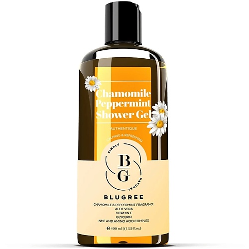 

BLUGREE Гель для душа Ромашка и Мята 400, Гель для душа Ромашка и Мята