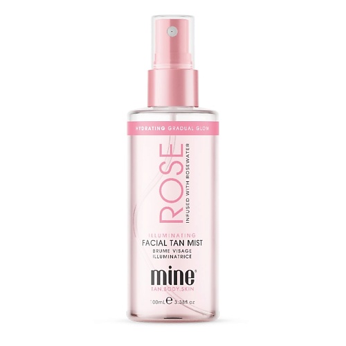 

MINETAN Спрей–мист с успокаивающей розовой водой Rose Water Illuminating Facial Tan Mist 100, Спрей–мист с успокаивающей розовой водой Rose Water Illuminating Facial Tan Mist