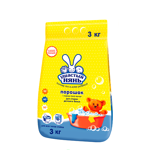 

НЕВСКАЯ КОСМЕТИКА Ушастый нянь Стиральный порошок детский 3000, Ушастый нянь Стиральный порошок детский