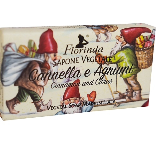 

FLORINDA Мыло "Счастливого Рождества" Cannella e Agrumi ГНОМЫ / Корица и Цитрус 100, Мыло "Счастливого Рождества" Cannella e Agrumi ГНОМЫ / Корица и Цитрус