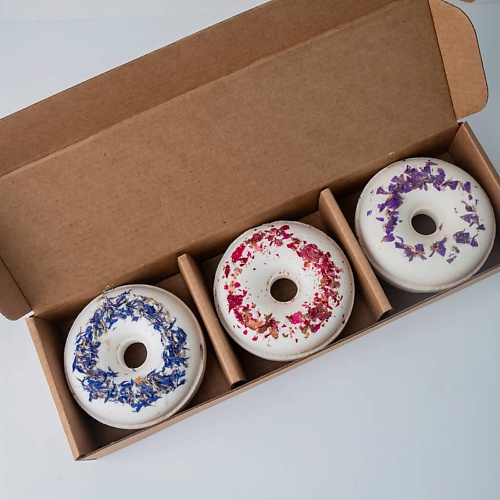 

MACOY LUXURY BODY HOME Бомбочки для ванны набор подарочный Бурлящий пончик 3 шт, Бомбочки для ванны набор подарочный Бурлящий пончик 3 шт