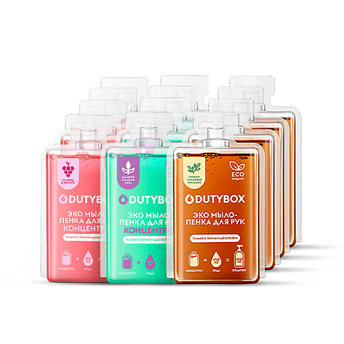 

DUTYBOX Концентрат жидкого мыла пенки для рук и тела 3 аромата, сменные блоки для пенного дозатора 6000, Концентрат жидкого мыла пенки для рук и тела 3 аромата, сменные блоки для пенного дозатора