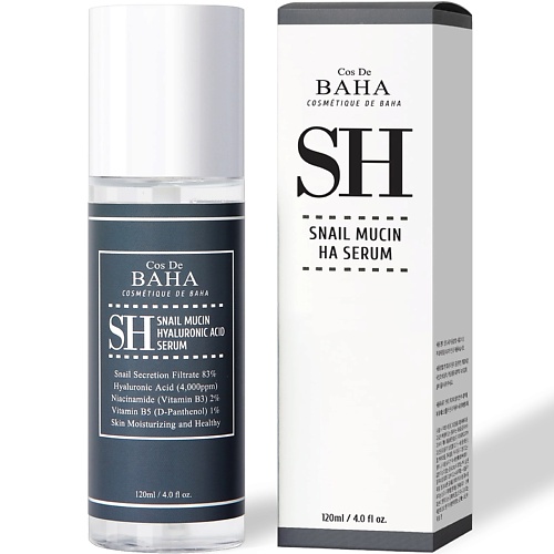 

COS DE BAHA SH Snail Mucin Ha Serum Сыворотка для лица 120, SH Snail Mucin Ha Serum Сыворотка для лица