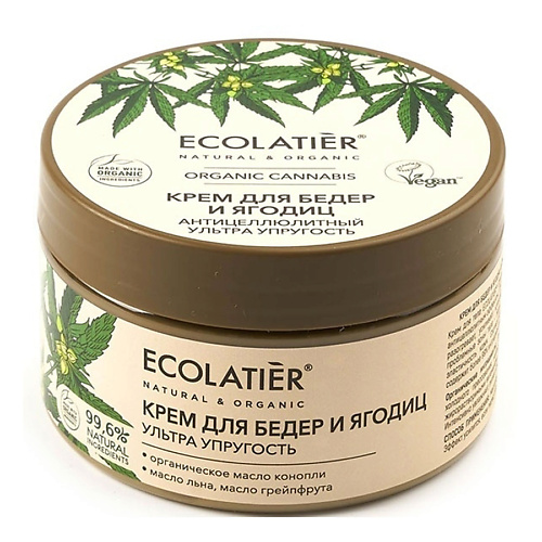 

ECOLATIER Крем для бёдер и ягодиц Антицеллютный Конопля 250, Крем для бёдер и ягодиц Антицеллютный Конопля