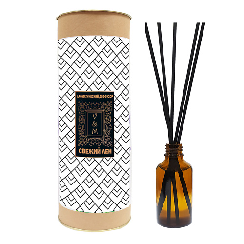 

VAN&MUN Ароматический диффузор Свежий лен с палочками 55, Ароматический диффузор Свежий лен с палочками