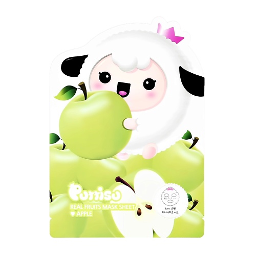 

PUTTISU Маска для лица детская яблоко 18, Маска для лица детская яблоко