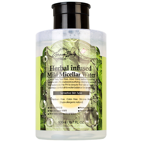 

GRACE DAY Мягкая мицеллярная вода с растительными экстрактами 36, Мягкая мицеллярная вода с растительными экстрактами