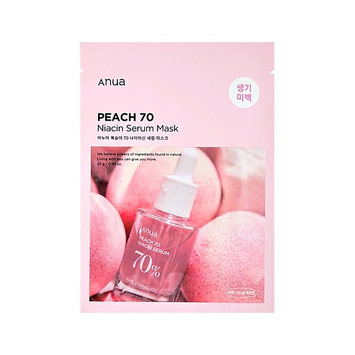 

ANUA Маска для лица PEACH с персиком для сияния кожи, Маска для лица PEACH с персиком для сияния кожи