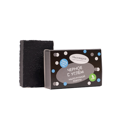 

МЫЛОВАРОВ Туалетное мыло "Черное с углем" 80, Туалетное мыло "Черное с углем"