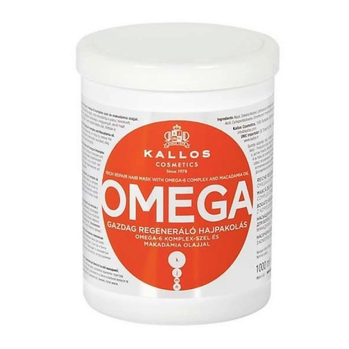 

KALLOS COSMETICS Маска для интенсивного восстановления волос с маслом макадамии Omega 1000, Маска для интенсивного восстановления волос с маслом макадамии Omega