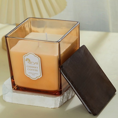 

ARYA HOME COLLECTION Ароматическая свеча Cherry Coffee с деревянной крышкой Янтарь 810, Ароматическая свеча Cherry Coffee с деревянной крышкой Янтарь