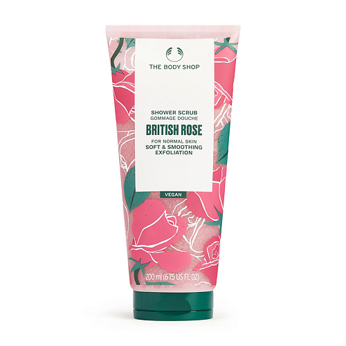 

THE BODY SHOP Гель-скраб для душа с эссенцией розы British Rose 200, Гель-скраб для душа с эссенцией розы British Rose