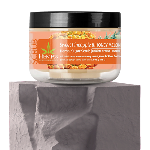 HEMPZ Cкраб сахарный для тела Ананас и Медовая ДыняSweet Pineapple Honey Melon Herbal Sugar Scrub 1760 2410₽