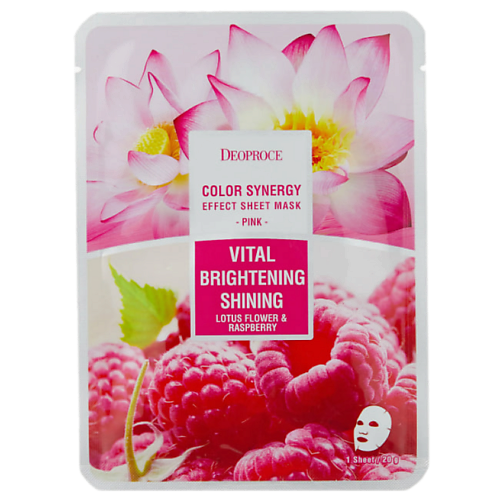 

DEOPROCE Тканевая маска для лица с экстрактом малины и лотоса 20, Тканевая маска для лица с экстрактом малины и лотоса