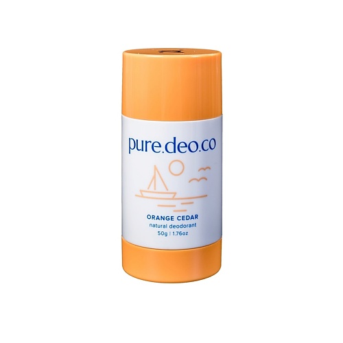PURE DEO CO Дезодорант-стик без солей алюминия с апельсином и кедровым деревом 50