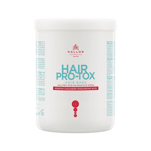 

KALLOS COSMETICS Профессиональная лечебная маска для волос с кератином и коллагеном HAIR PRO-TOX 1000, Профессиональная лечебная маска для волос с кератином и коллагеном HAIR PRO-TOX