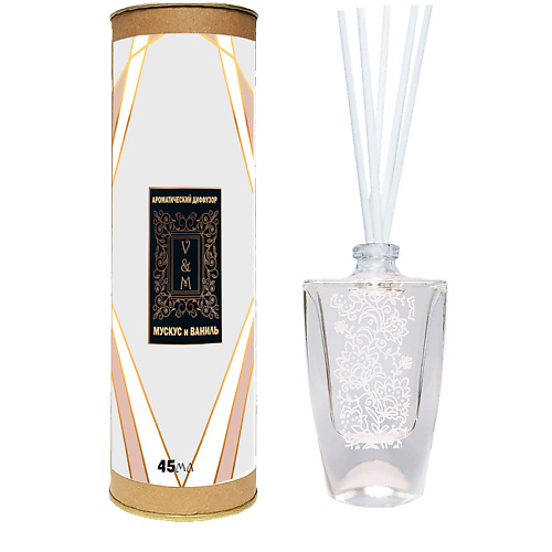 

VAN&MUN Ароматический диффузор Мускус и Ваниль с палочками 45, Ароматический диффузор Мускус и Ваниль с палочками
