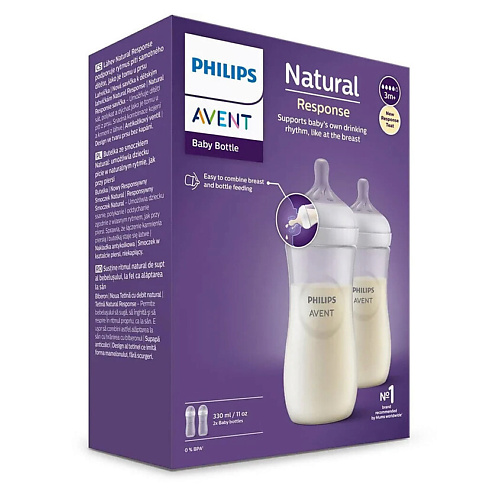 Товары для кормления PHILIPS Набор из двух бутылочек для кормления Natural Response