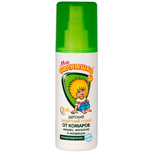 

МОЁ СОЛНЫШКО Спрей от комаров детский защитный 100, Спрей от комаров детский защитный