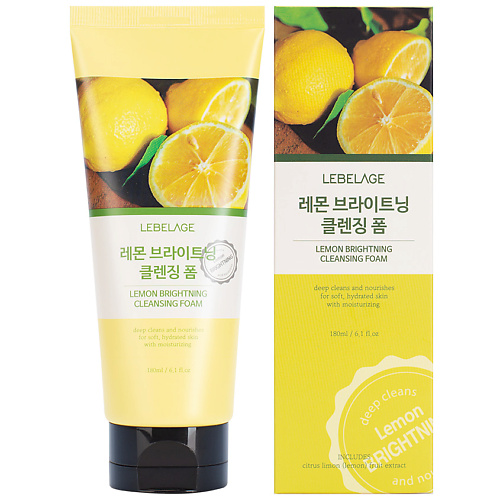 

LEBELAGE Детокс-пенка для умывания с лимоном 180, Детокс-пенка для умывания с лимоном