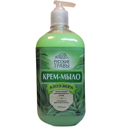 

РУССКИЕ ТРАВЫ Крем-мыло увлажняющее для ежедневного ухода Алоэ-вера без дозатора 750, Крем-мыло увлажняющее для ежедневного ухода Алоэ-вера без дозатора