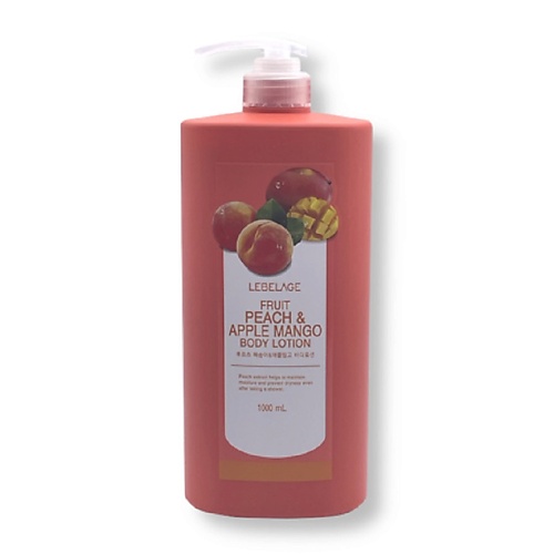 

LEBELAGE Лосьон для тела с персиком и манго FRUIT PEACH & APPLE MANGO BODY 1000, Лосьон для тела с персиком и манго FRUIT PEACH & APPLE MANGO BODY