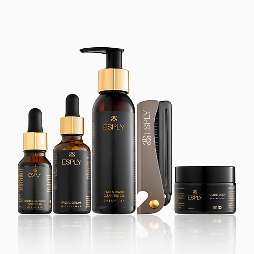 

ESPLY Набор мужской косметический для ежедневного ухода за бородой и усами, Набор мужской косметический для ежедневного ухода за бородой и усами