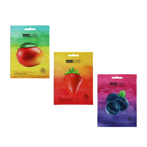 

ЮНИLOOK Набор масок тканевых для лица Суперфрукты 22, Набор масок тканевых для лица Суперфрукты
